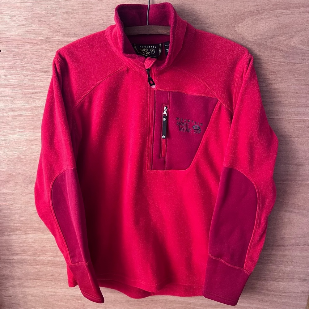 Mountain Hardwear Polartec men's fleece pullover sweater S small 1/2 zip red
